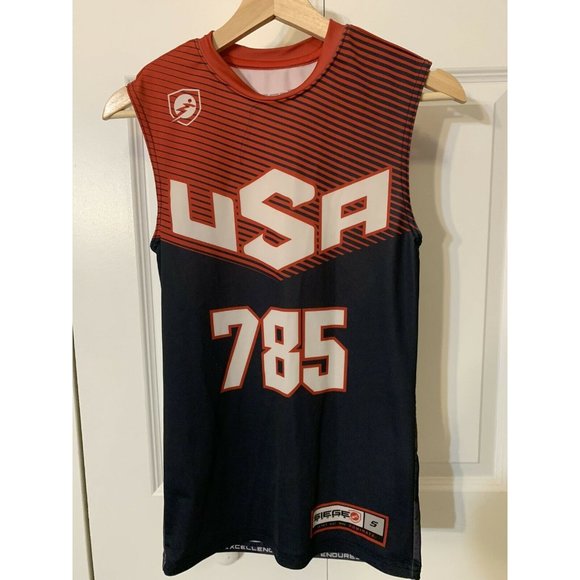 U.S. National Team USA Football Jersey shirt Men’s Sz S Blue Orange White - Picture 4 of 5